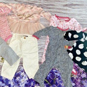 Baby Girl Clothes Lot sz 3M/6 M Bodysuits Tops Etc